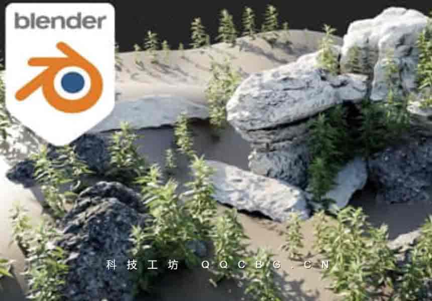 Blender插件 BagaPie Modifier Assets 自然环境植物石头 v11.0.4+预设